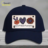 Peace Love America Novelty License Plate Hat Tag Cotton / Navy