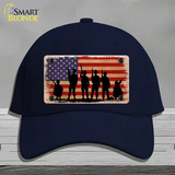 Military Soldiers American Flag Novelty License Plate Hat Tag Cotton / Navy