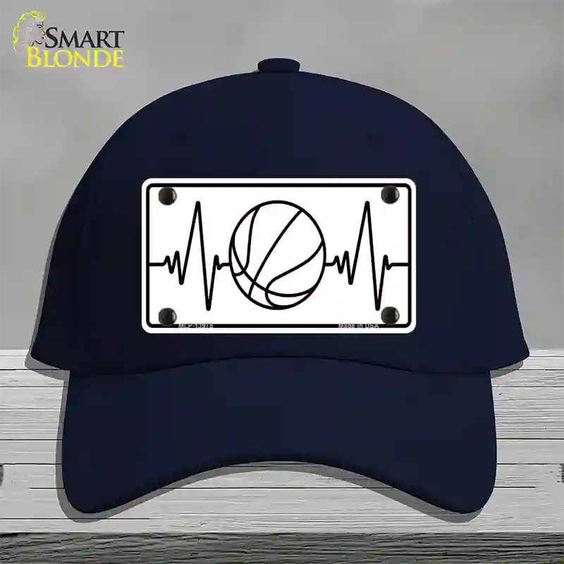 Basketball Heart Beat Novelty License Plate Hat Tag Cotton / Navy