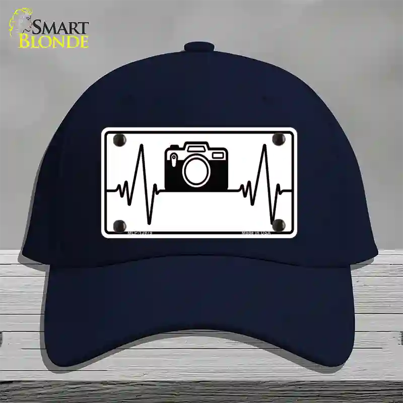 Photography Heart Beat Novelty License Plate Hat Tag Cotton / Navy