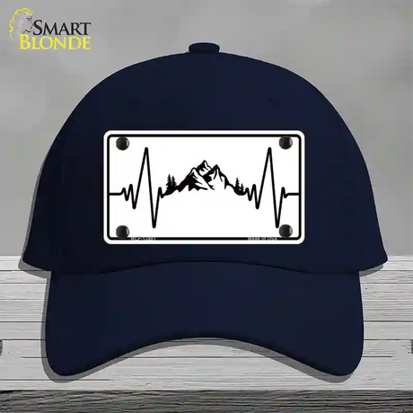 Mountains Heart Beat Novelty License Plate Hat Tag Cotton / Navy