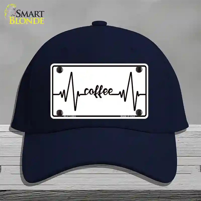 Coffee Heart Beat Novelty License Plate Hat Tag Cotton / Navy