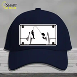 Fishing Heart Beat Novelty License Plate Hat Tag Cotton / Navy