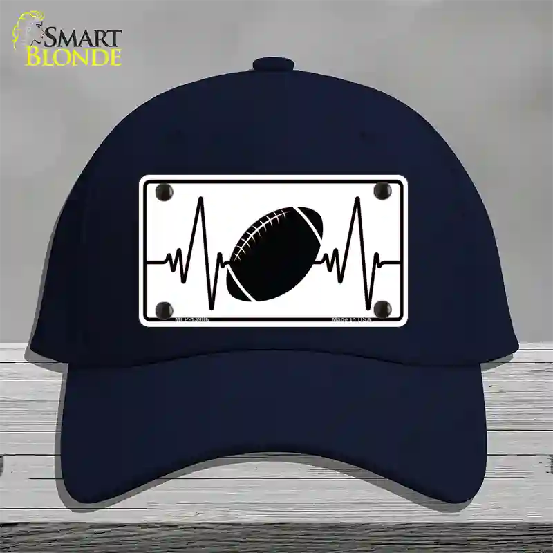 Football Heart Beat Novelty License Plate Hat Tag Cotton / Navy