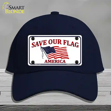 Save Our Flag Novelty License Plate Hat Cotton / Navy