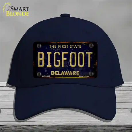 Bigfoot Delaware Novelty License Plate Hat Tag Cotton / Navy