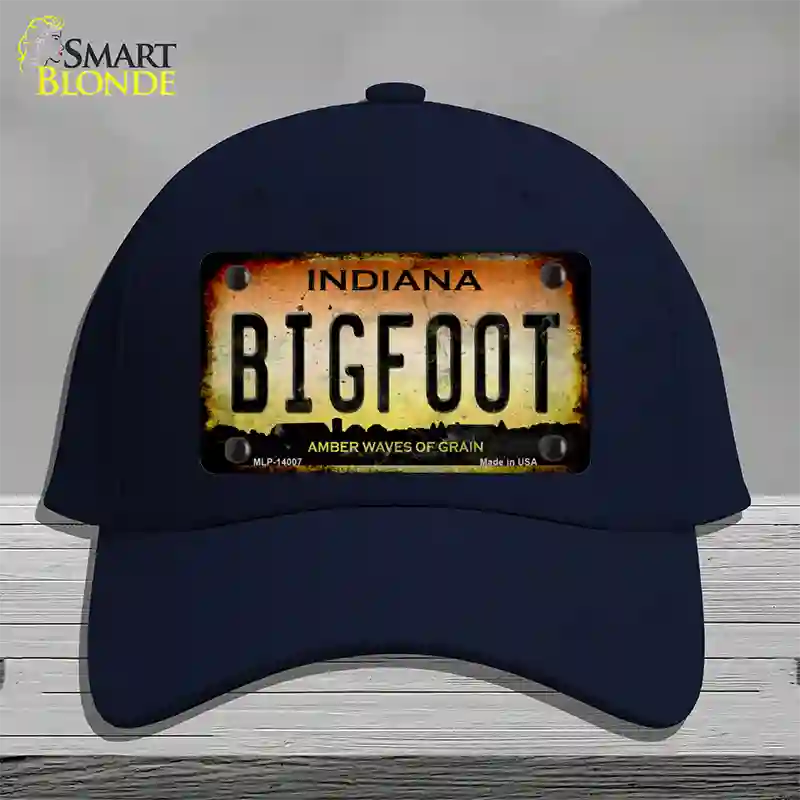 Bigfoot Indiana Novelty License Plate Hat Tag Cotton / Navy