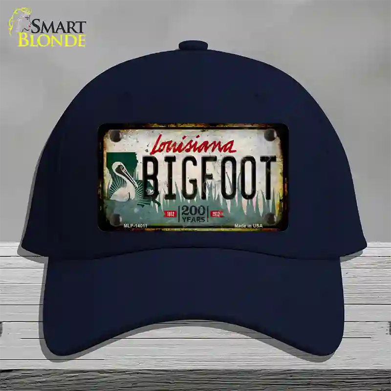 Bigfoot Louisiana Novelty License Plate Hat Tag Cotton / Navy