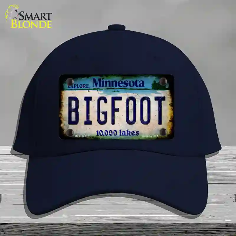 Bigfoot Minnesota Novelty License Plate Hat Tag Cotton / Navy