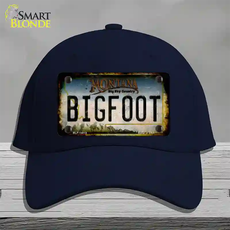 Bigfoot Montana Novelty License Plate Hat Tag Cotton / Navy