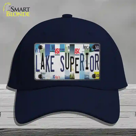 Lake Superior Strip Art Novelty License Plate Hat Tag Cotton / Navy