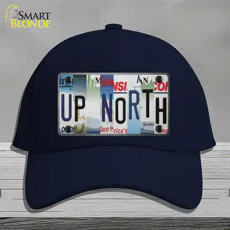 Up North Strip Art Novelty License Plate Hat Tag Cotton / Navy