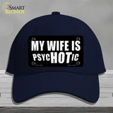 Hot Psychotic Wife Novelty License Plate Hat Cotton / Navy