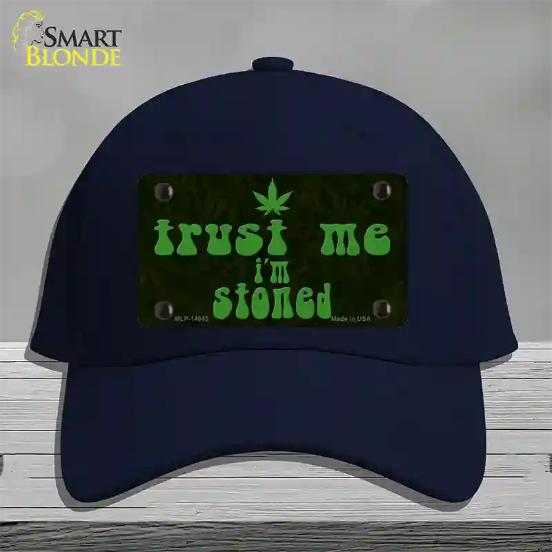 Trust Me Stoned Novelty License Plate Hat Cotton / Navy