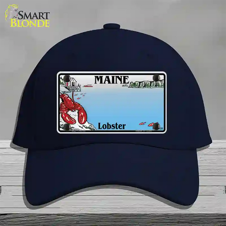 Maine Lobster Blank Novelty License Plate Hat Cotton / Navy