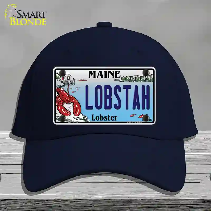 Lobstah Maine Lobster Novelty License Plate Hat Cotton / Navy