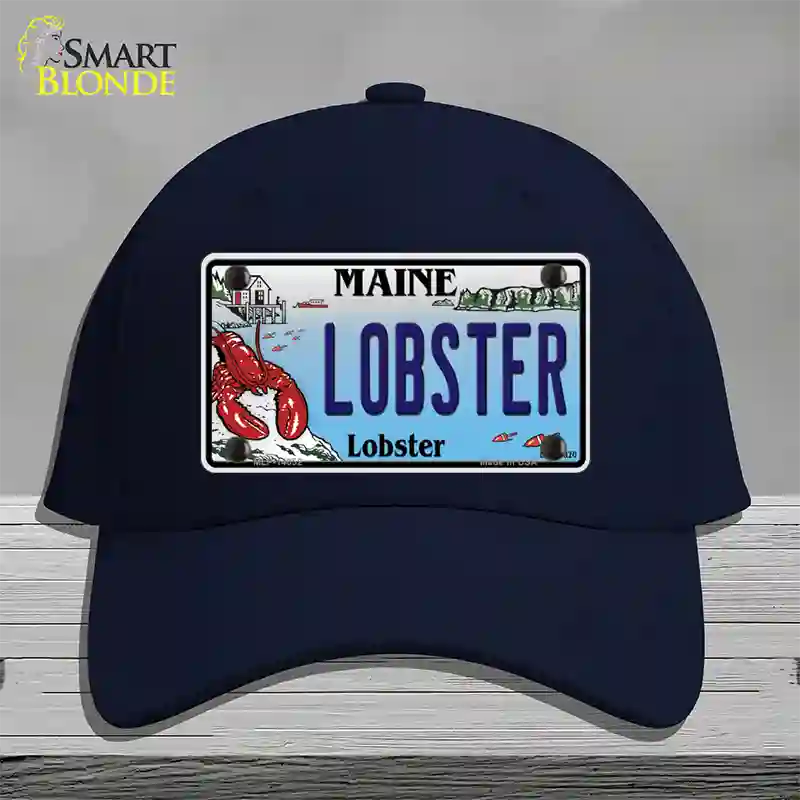 Lobster Maine Lobster Novelty License Plate Hat Cotton / Navy