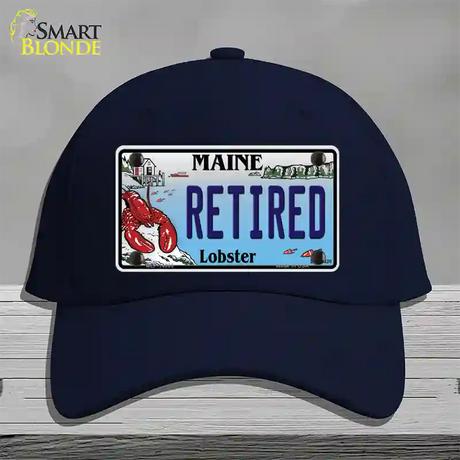 Retired Maine Lobster Novelty License Plate Hat Cotton / Navy