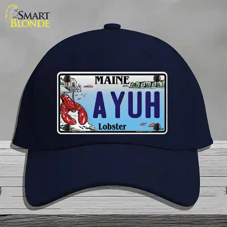 Ayuh Maine Lobster Novelty License Plate Hat Cotton / Navy