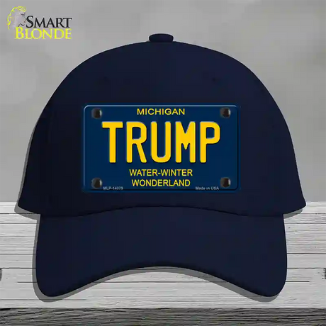 Trump Michigan Blue Novelty License Plate Hat Cotton / Navy