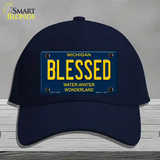 Blessed Michigan Blue Novelty License Plate Hat Cotton / Navy