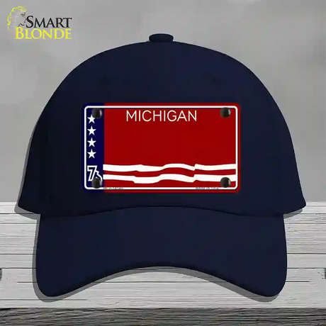 Michigan Bicentennial 76 State Blank Novelty License Plate Hat Cotton / Navy