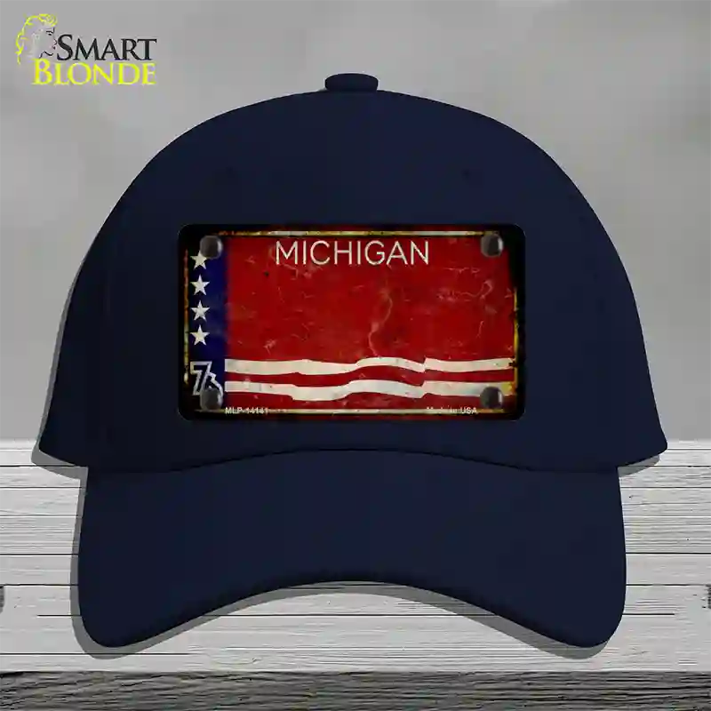 Rusty Michigan Bicentennial 76 Novelty License Plate Hat Cotton / Navy