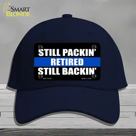 Still Packin Still Backin Police Line Novelty License Plate Hat Cotton / Navy