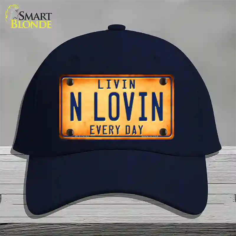 Livin N Lovin Everyday Novelty License Plate Hat Cotton / Navy