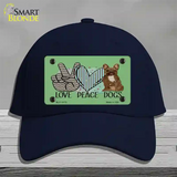 Peace Love Dogs Novelty License Plate Hat Cotton / Navy