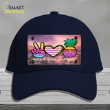 Peace Love Summer Pineapple BeachNovelty License Plate Hat Cotton / Navy