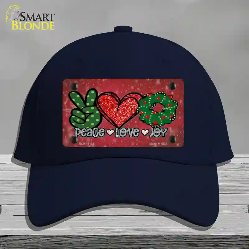 Peace Love Joy Novelty License Plate Hat Cotton / Navy