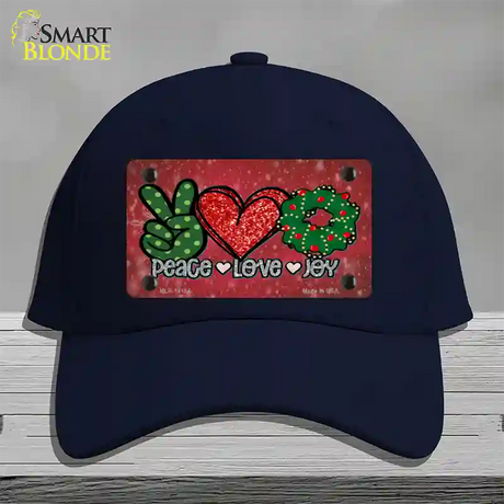 Peace Love Joy Novelty License Plate Hat Cotton / Navy