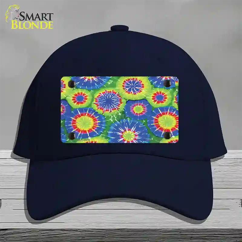 Blue Green Tie-Dye Novelty License Plate Hat Cotton / Navy