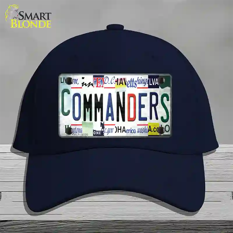 Commanders Strip Art Novelty License Plate Hat Cotton / Navy