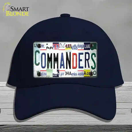 Commanders Strip Art Novelty License Plate Hat Cotton / Navy