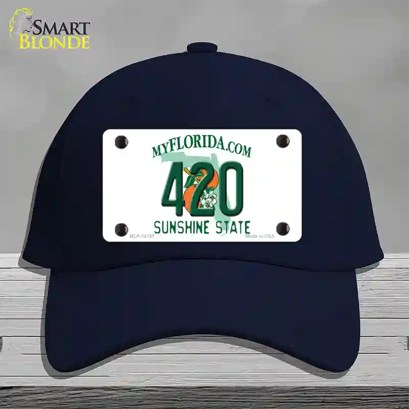 420 Florida Novelty License Plate Hat Cotton / Navy