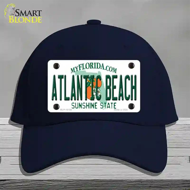 Atlantic Beach Florida Novelty License Plate Hat Cotton / Navy