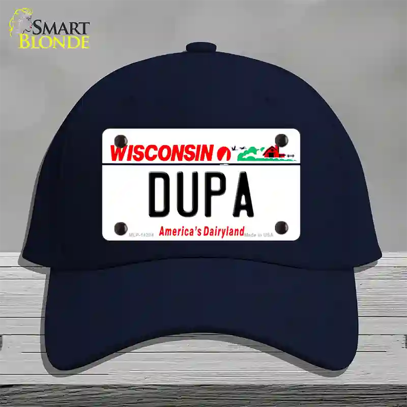 Dupa Wisconsin Novelty License Plate Hat Cotton / Navy