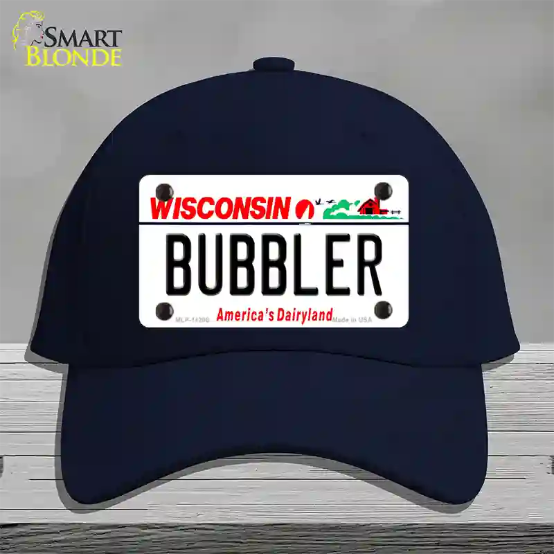 Bubbler Wisconsin Novelty License Plate Hat Cotton / Navy