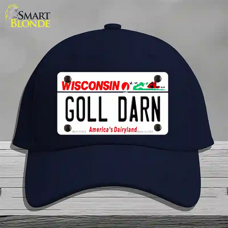 Goll Darn Wisconsin Novelty License Plate Hat Cotton / Navy