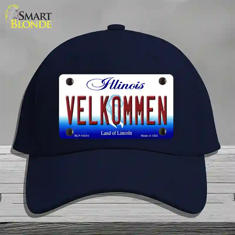 Velkommen Illinois Novelty License Plate Hat Cotton / Navy