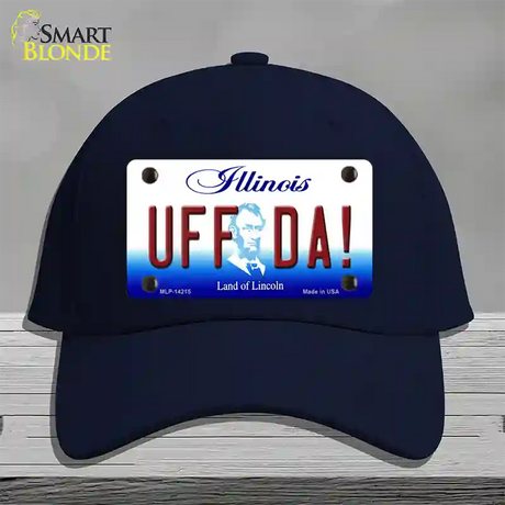 Uff Da Illinois Novelty License Plate Hat Cotton / Navy