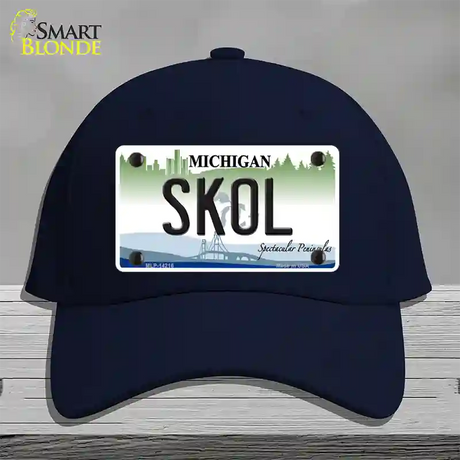 Skol Michigan Novelty License Plate Hat Cotton / Navy