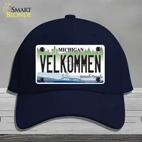 Velkommen Michigan Novelty License Plate Hat Cotton / Navy