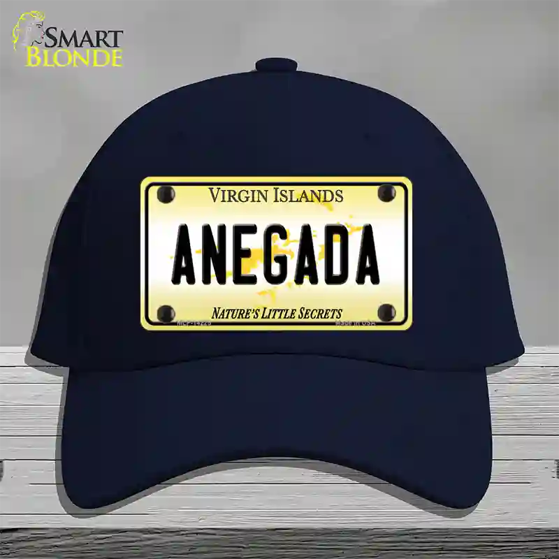 Virgin Islands Anegada Novelty License Plate Hat Cotton / Navy