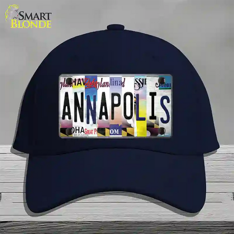 Annapolis Strip Art Novelty License Plate Hat Cotton / Navy