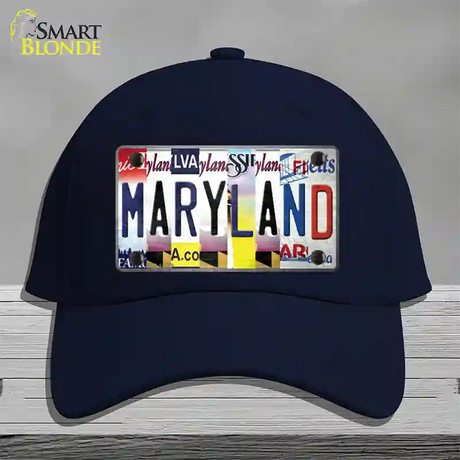 Maryland Strip Art Novelty License Plate Hat Cotton / Navy