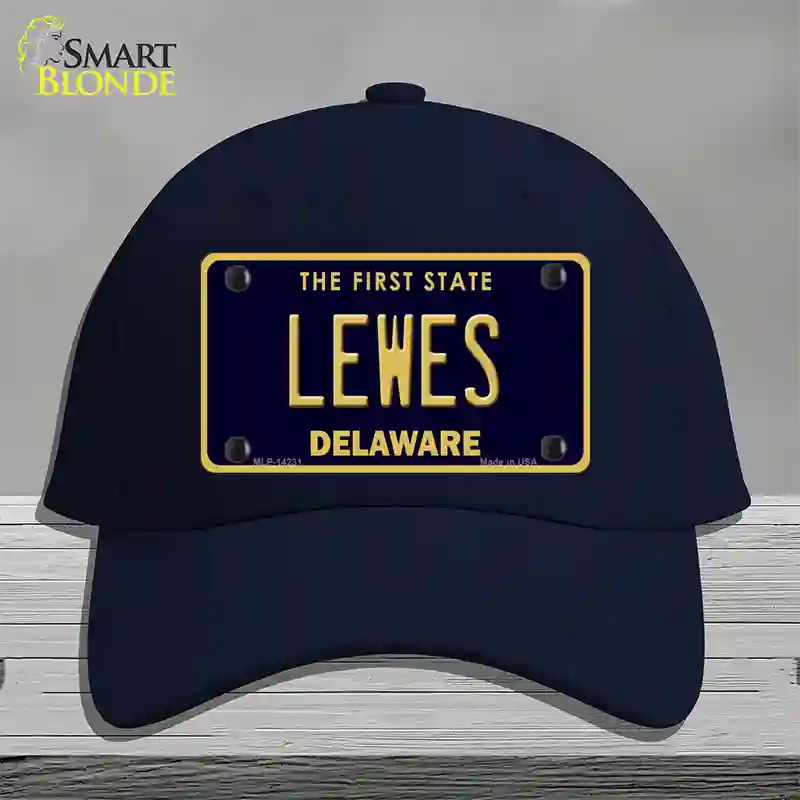 Lewes Delaware Novelty License Plate Hat Cotton / Navy