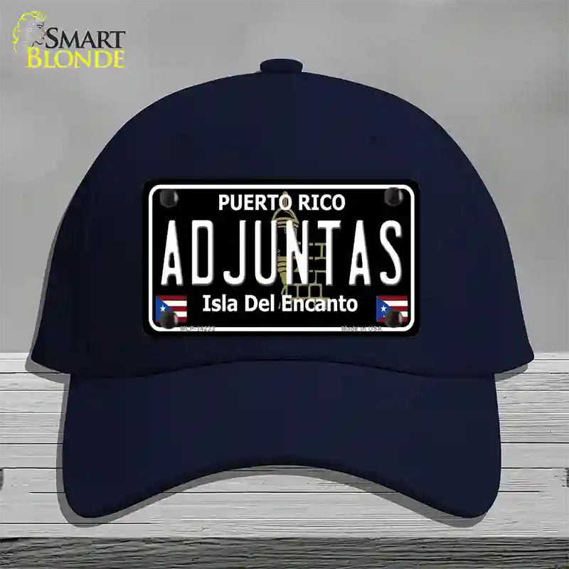 Adjuntas Puerto Rico Black Novelty License Plate Hat Cotton / Navy